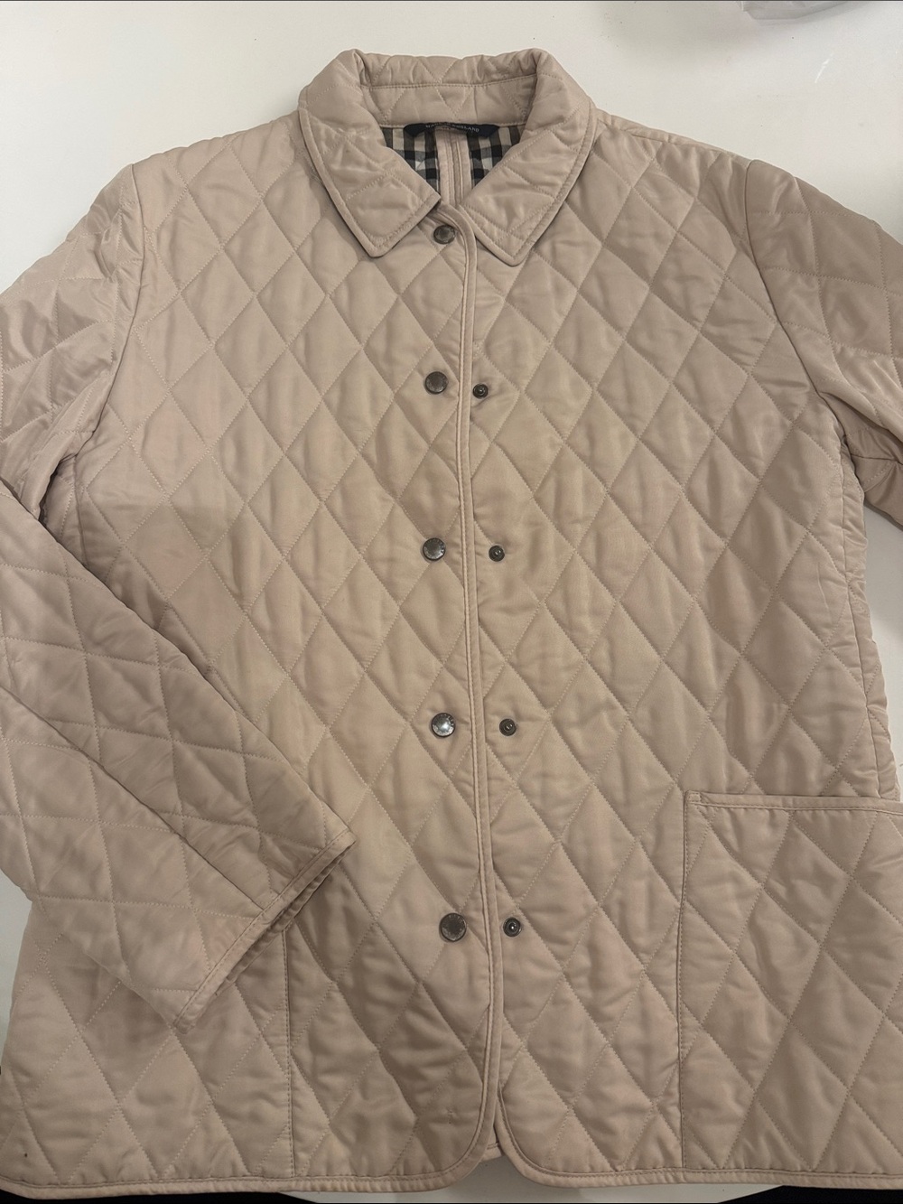 Burberry Quilted Beige Lightweight Shirt Jacket
